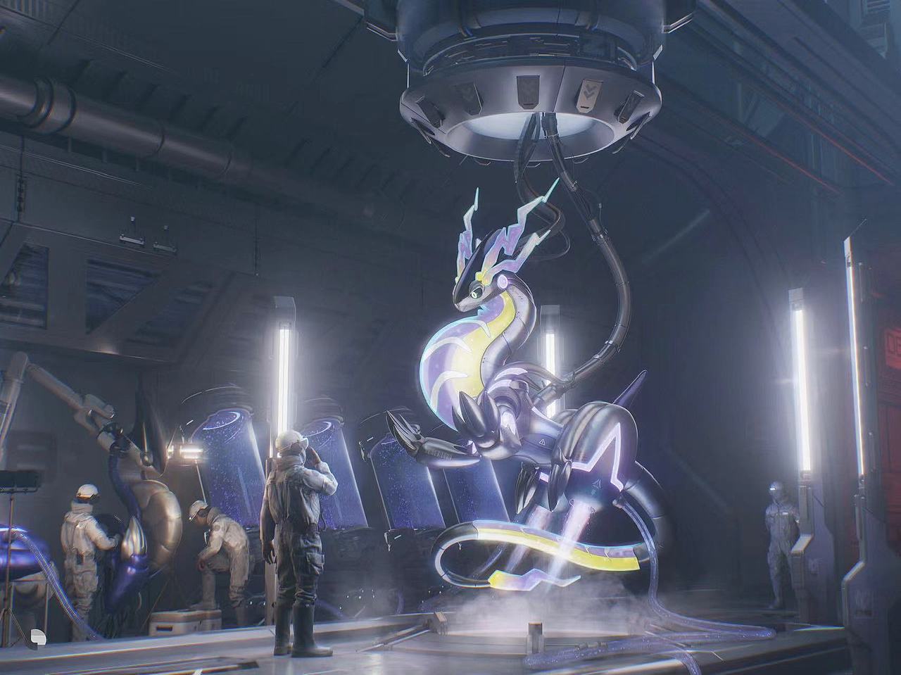 测试台上的异色密勒顿,其身体原本的银色在实验室里不同光源的照耀下发射出斑斓的色彩