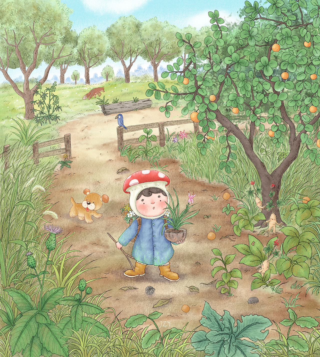 为谜语绘制的一组插图