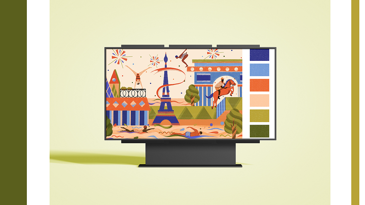 原创插画 · 奥运五环闪耀巴黎