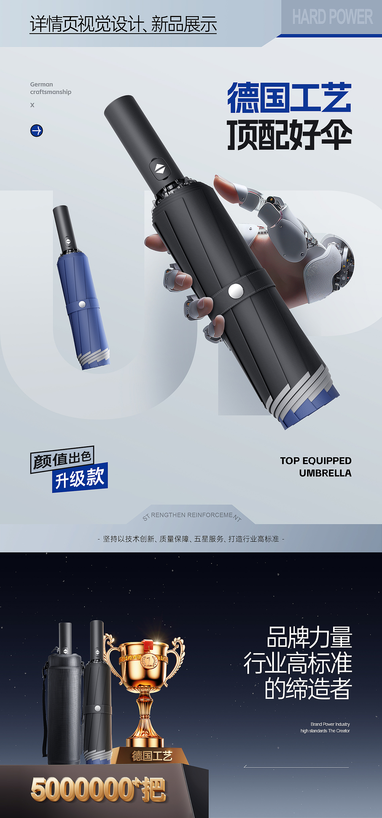 雨伞设计详情页建模渲染产品拍摄摄影背包视觉策划电商