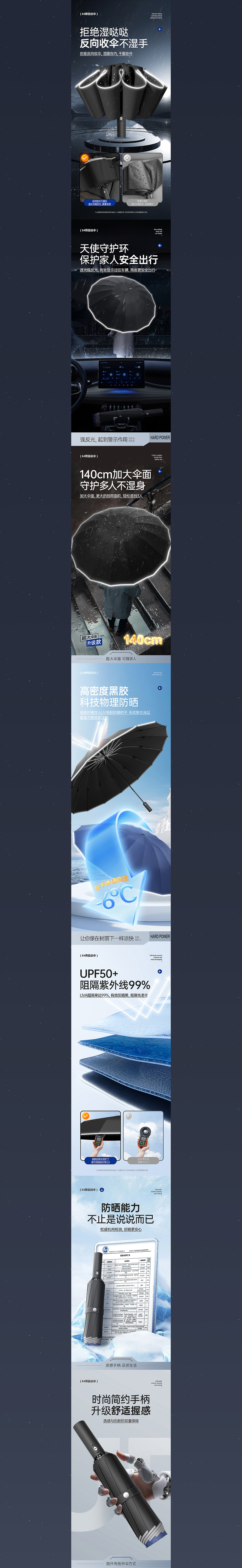 雨伞设计详情页建模渲染产品拍摄摄影背包视觉策划电商