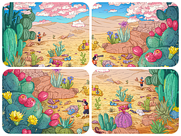 沙漠环境探险插画