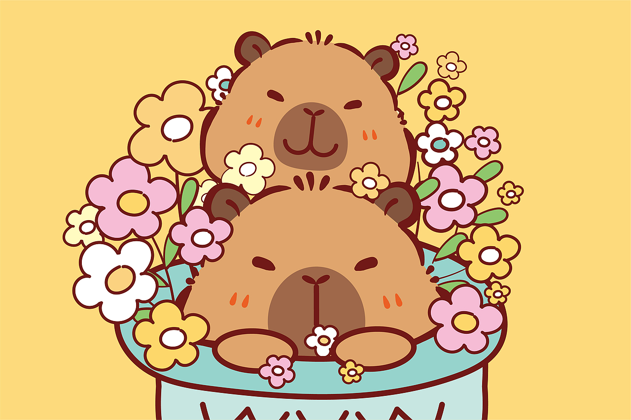 卡皮巴拉水豚萌萌IP卡通形象插画设计地垫桌布（图ZMzc0OTgzNDE2） - 商业插画 - 站酷设计师阿茹生肖IP原创素材 - 站酷ZCOOL