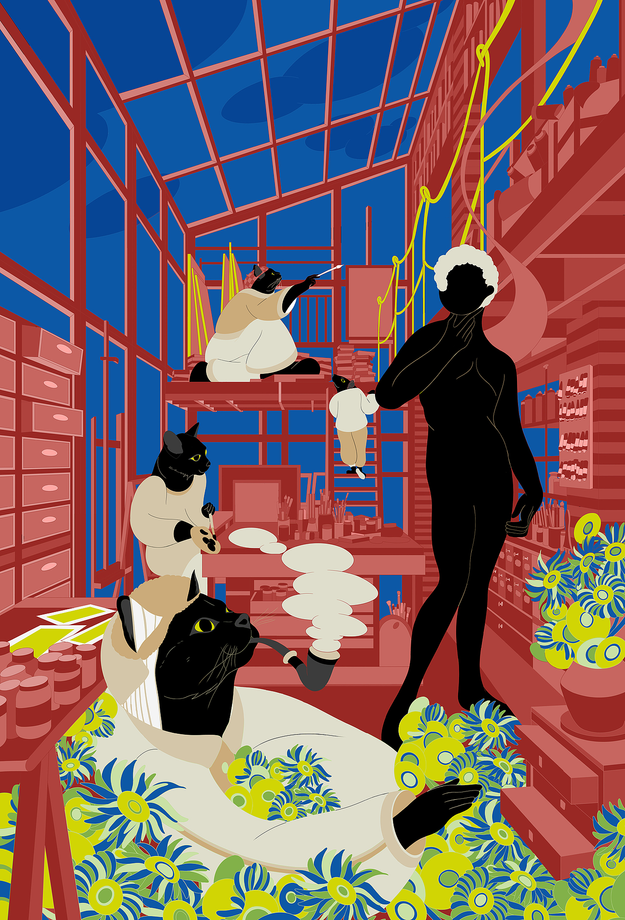 8月合集《梦游黑猫》（图ZMzc1MDA1NTY0） - 艺术插画 - 站酷设计师透明画手郭小浩原创素材 - 站酷ZCOOL