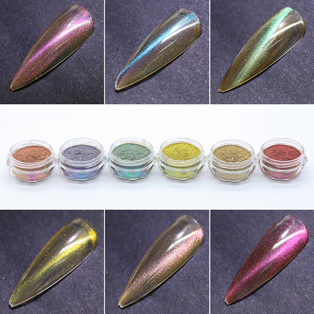 变色龙极光磁性猫眼美甲粉