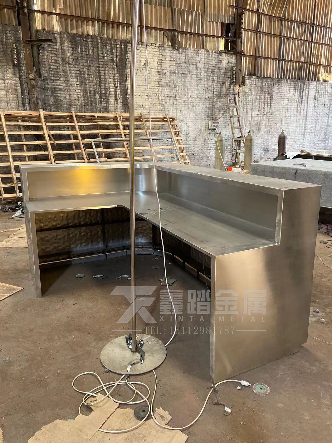 商业不锈钢吧台不锈钢接待台定制