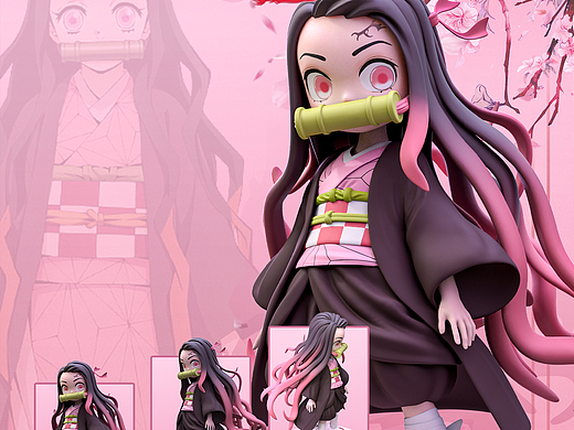 鬼灭之刃 灶门祢豆子-q版手办