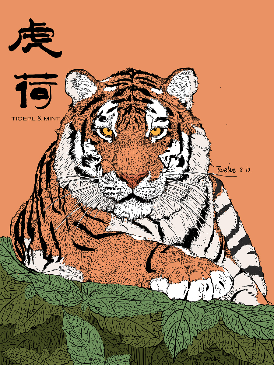 虎荷（图ZMzc1MDI1MTcy） - 商业插画 - 站酷设计师Twelve托二敷原创素材 - 站酷ZCOOL