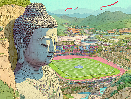 AIGC 巴黎奥运联名龙门石窟