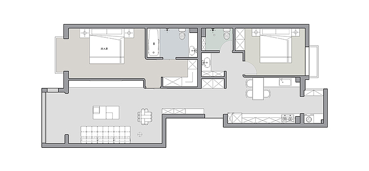 95㎡空间实现1+1>2,独居也要更宽敞,秒变温馨奶油风