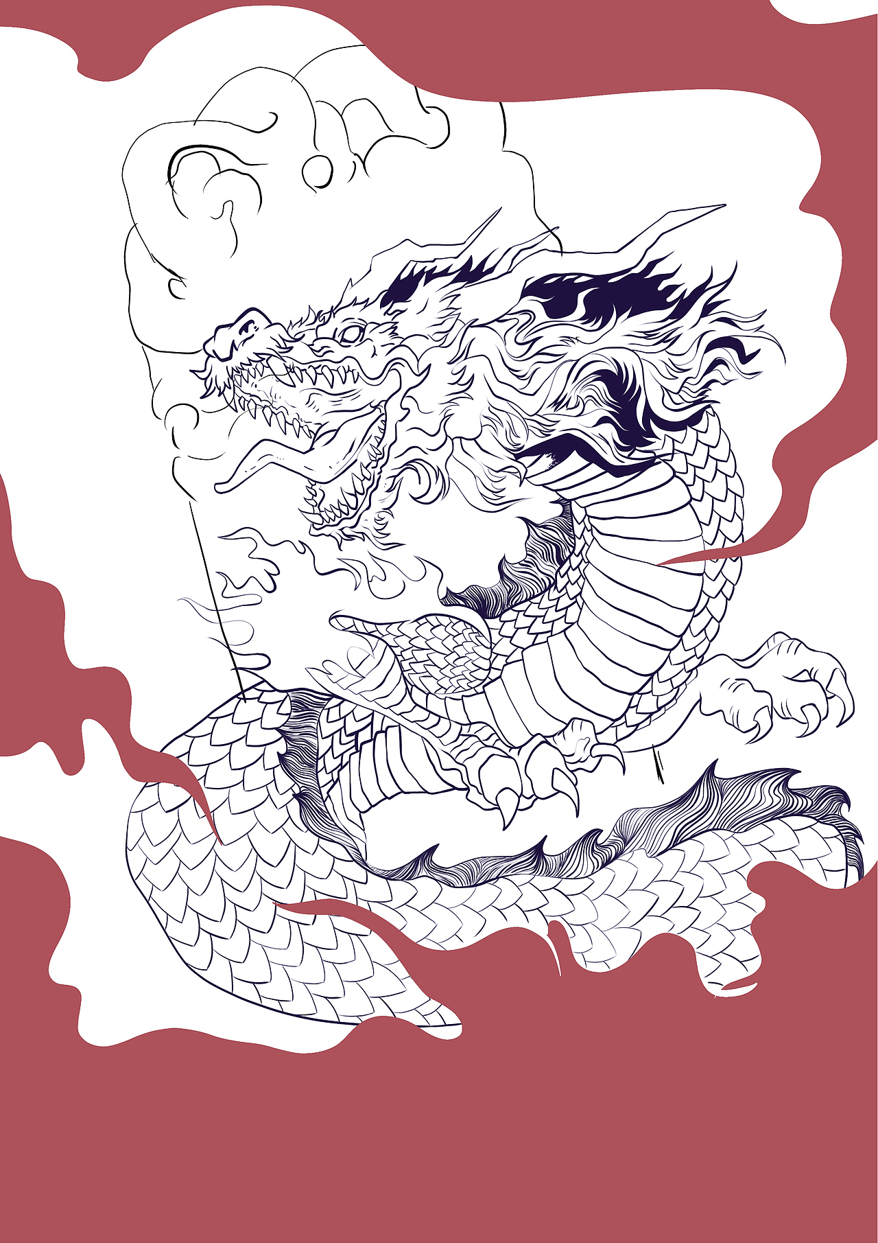 系列作品：龙生九子之负屃（图ZMzc1MDQ3MDE2） - 创作习作 - 站酷设计师大白Alan原创素材 - 站酷ZCOOL