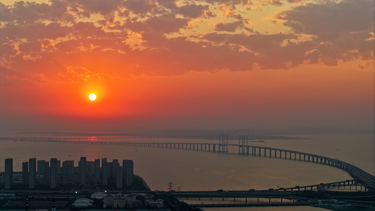 青岛-黄昏-航拍