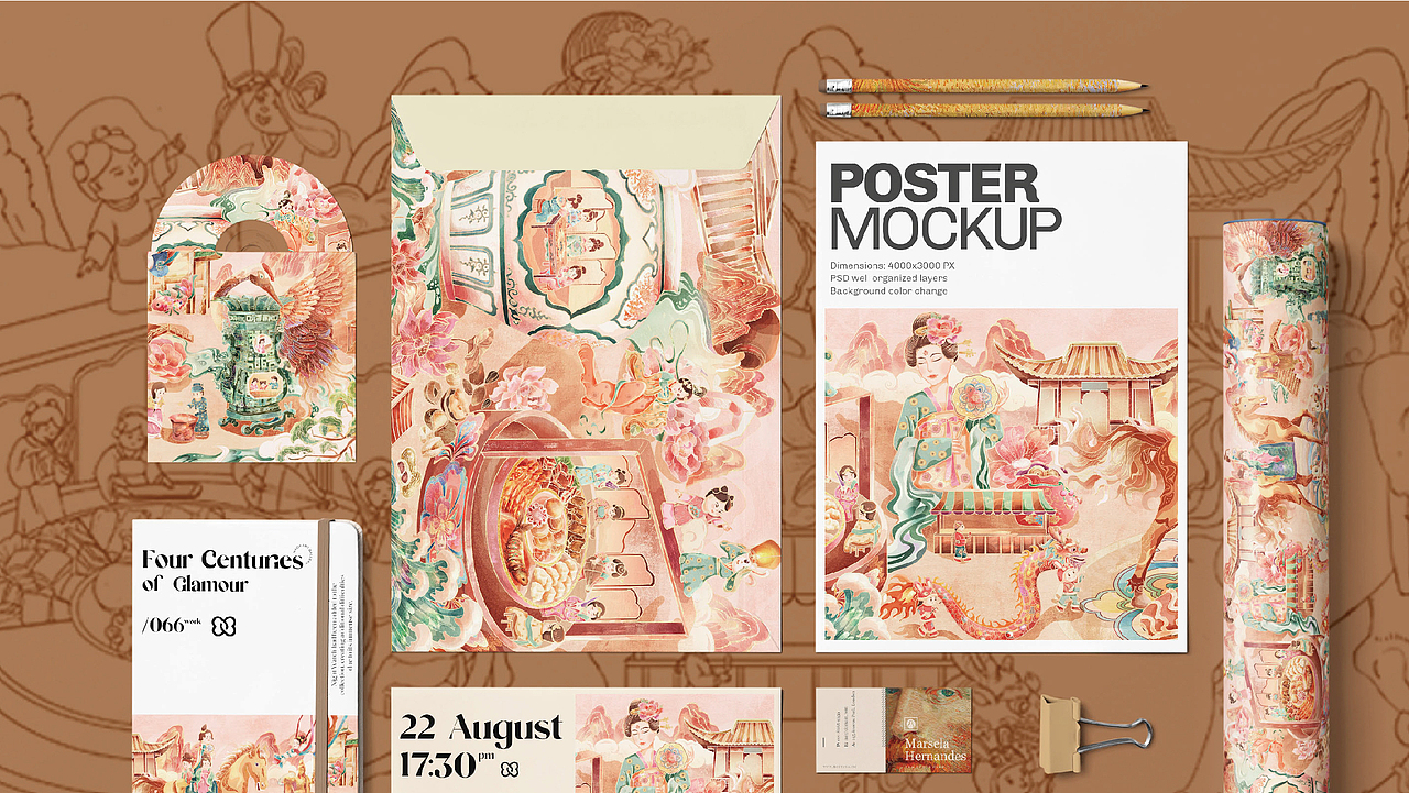 中国传统文化再创长卷（图ZMzc1MDUwNzE2） - 海报 - 站酷设计师人间草木深原创素材 - 站酷ZCOOL