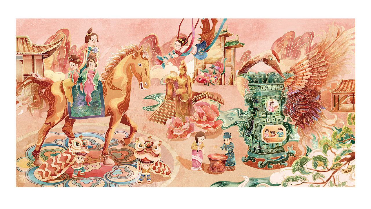 中国传统文化再创长卷（图ZMzc1MDUwNzEy） - 海报 - 站酷设计师人间草木深原创素材 - 站酷ZCOOL