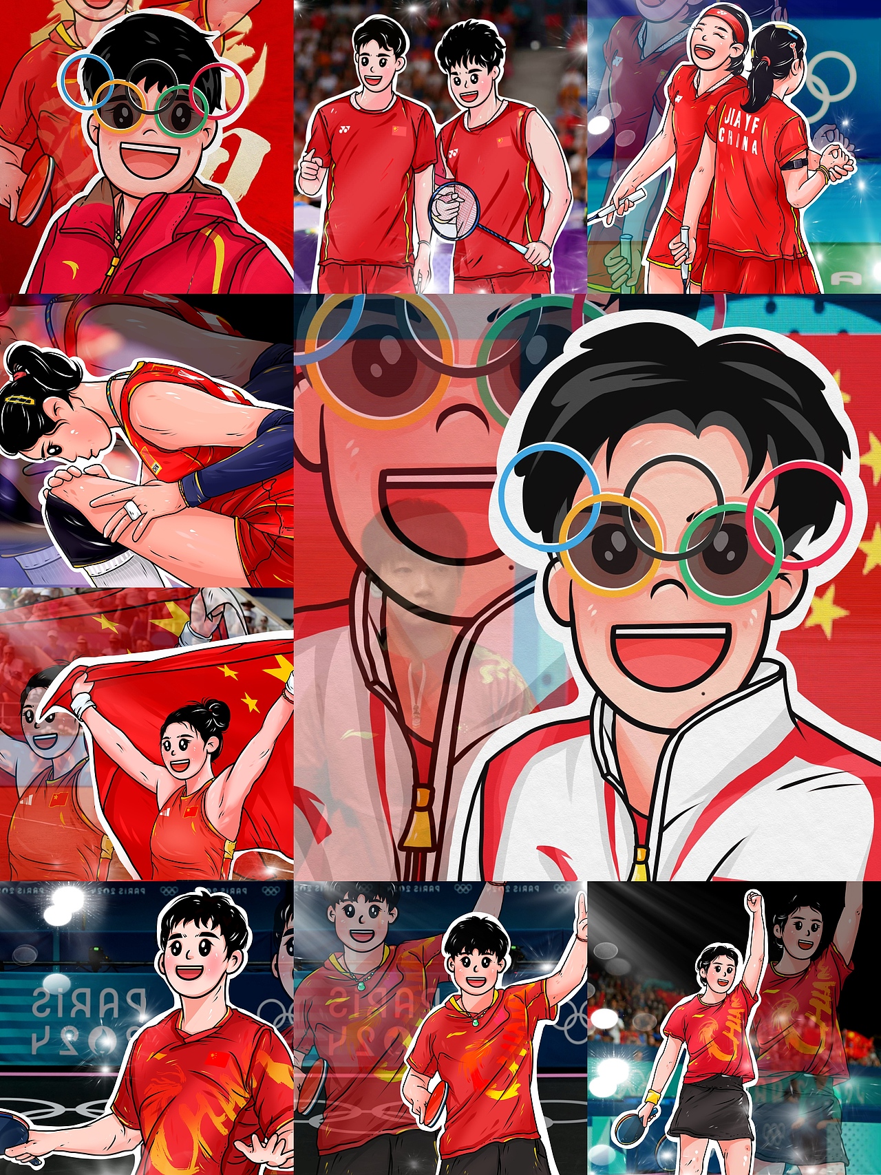 2024巴黎奥运会插画合集（二）（图ZMzc1MDUxNzMy） - 商业插画 - 站酷设计师嘛啦个巴子原创素材 - 站酷ZCOOL