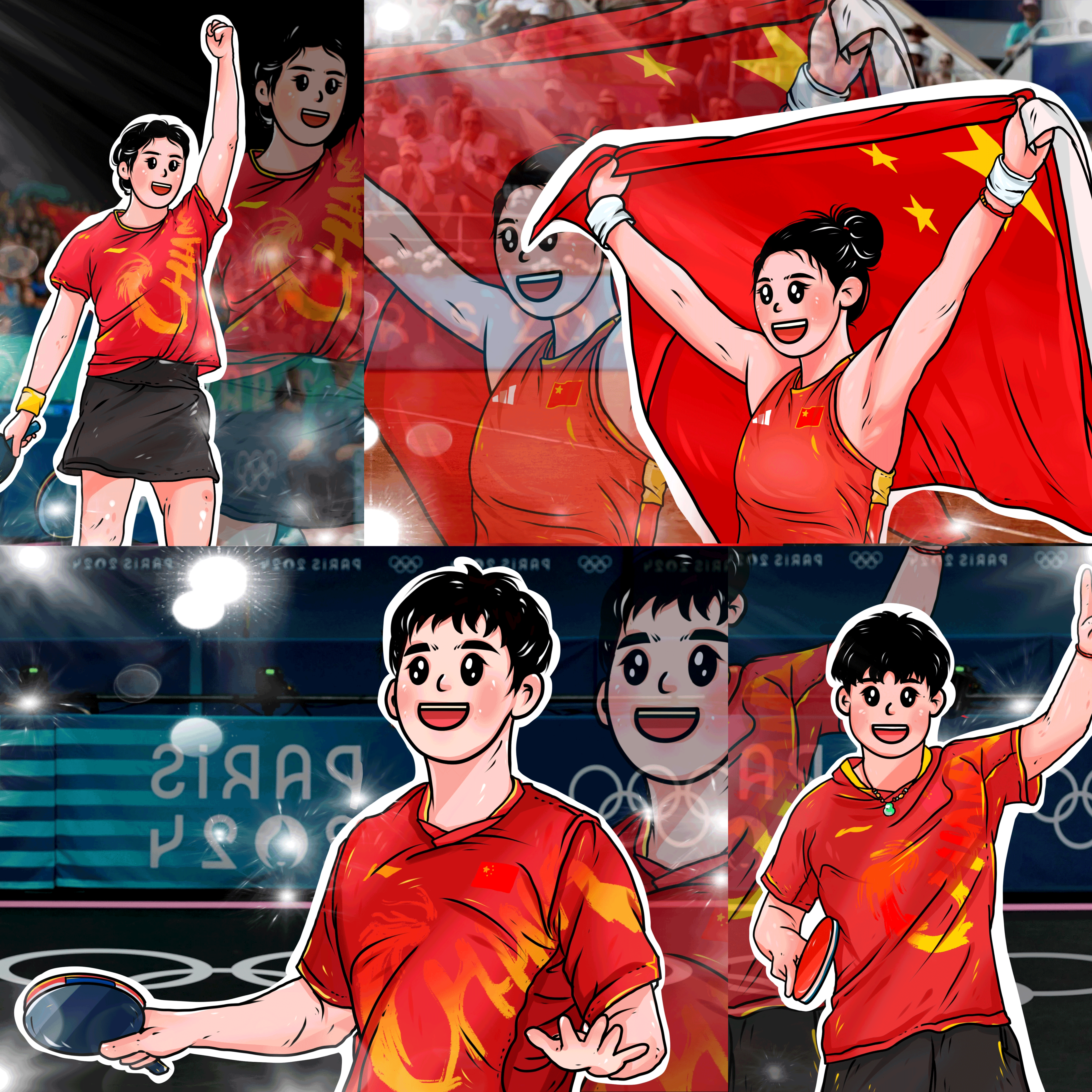 2024巴黎奥运会插画合集（二）（图ZMzc1MDUxNzQw） - 商业插画 - 站酷设计师嘛啦个巴子原创素材 - 站酷ZCOOL