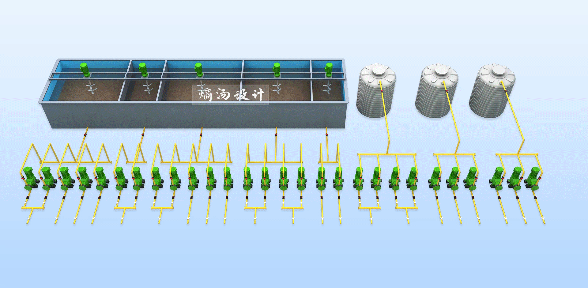水处理工艺流程设计（图ZMzc1MDcyNzQ0） - 其他三维 - 站酷设计师熵汤设计原创素材 - 站酷ZCOOL