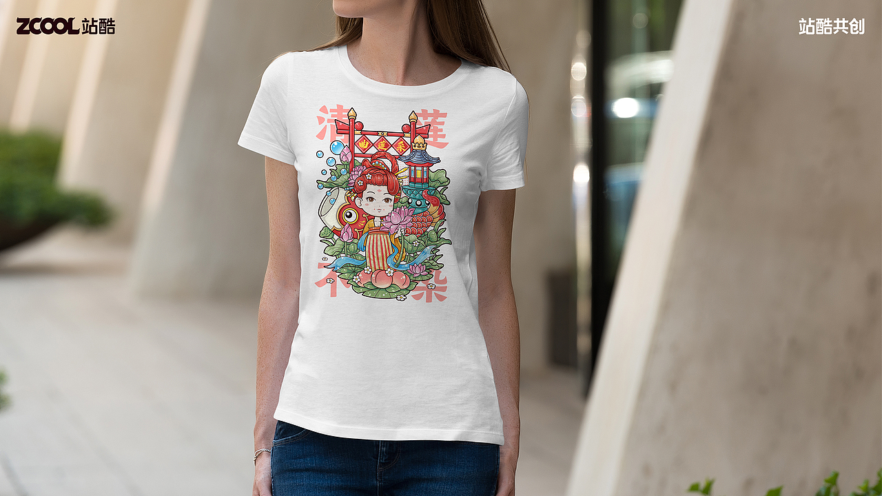 国潮插画—采莲曲（图ZMzc1MDc5MjI0） - 海报 - 站酷设计师西园学设原创素材 - 站酷ZCOOL