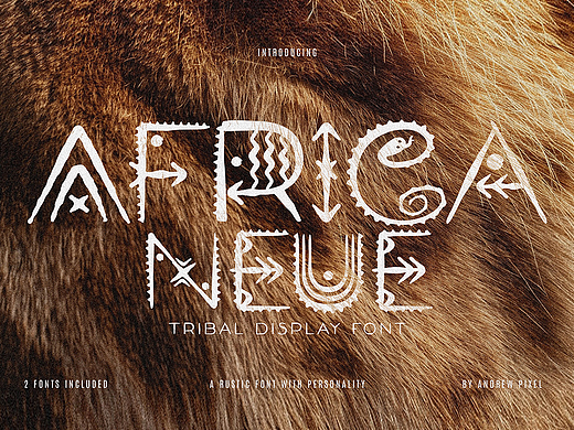 非洲传统部落复古装饰古老神秘文化艺术标题英文字体