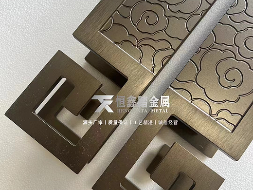 铝板雕刻门把手 金属豪华大门拉手定制