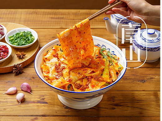 陕西油泼面拍摄美食摄影