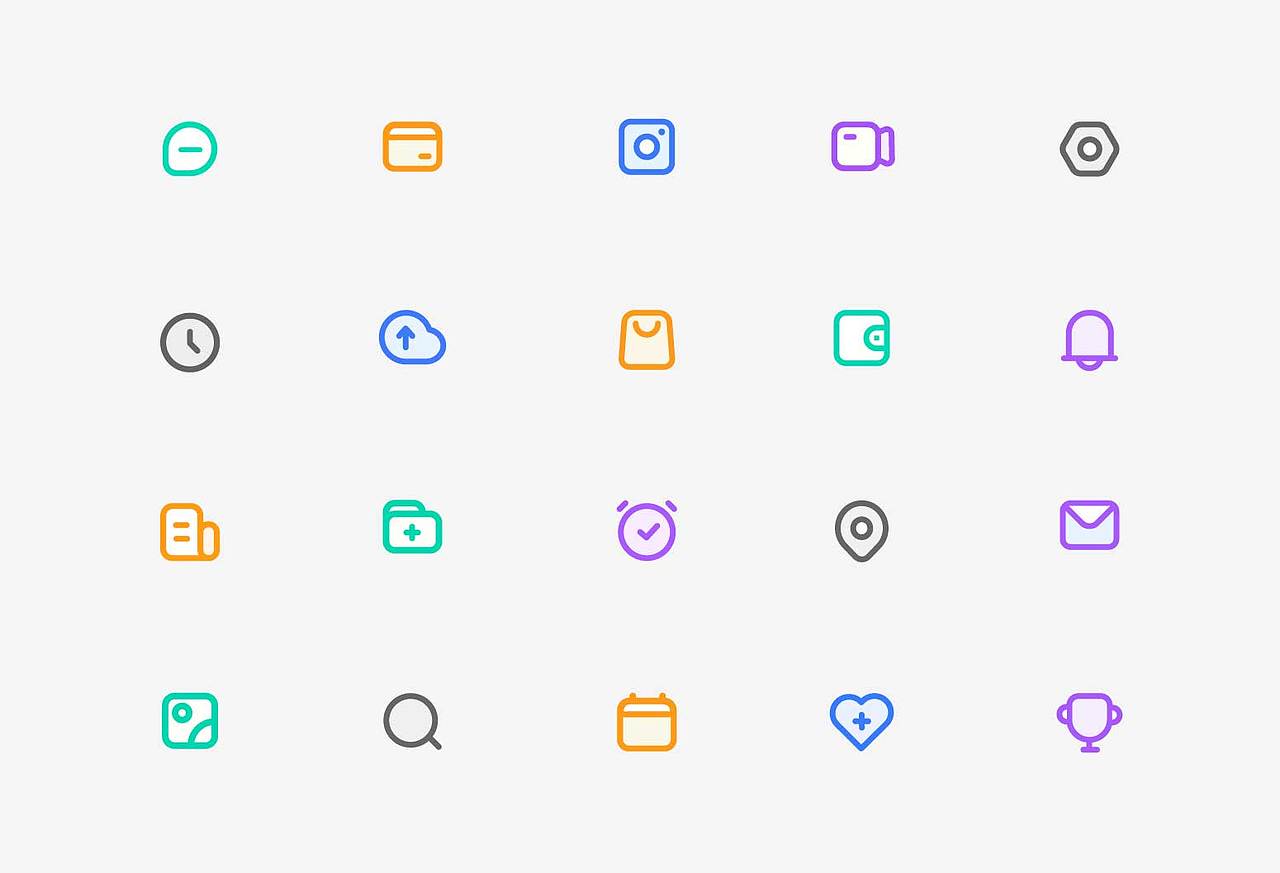 这是一组简单的线性icon