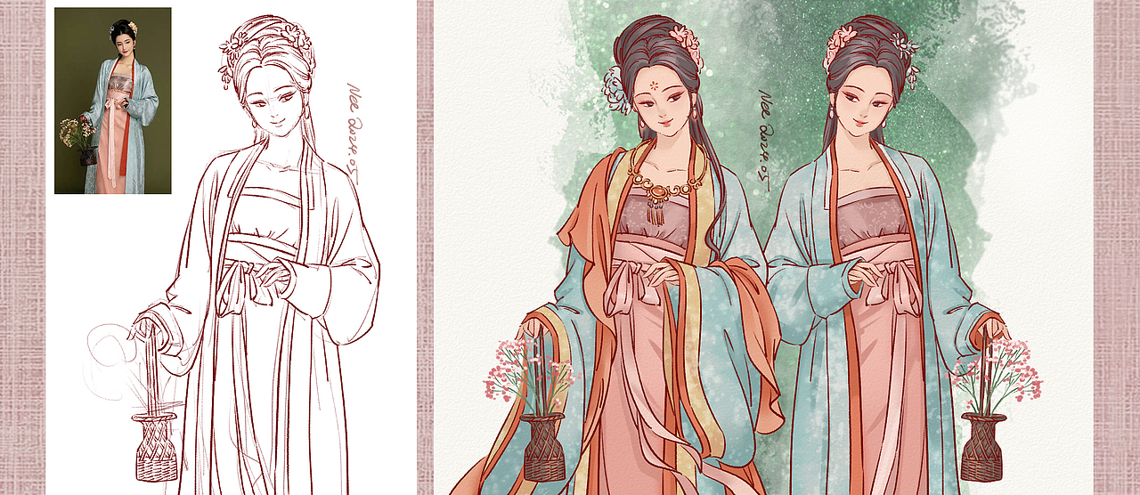 画美人（图ZMzc1MTMyOTA4） - 创作习作 - 站酷设计师雷尼Nee原创素材 - 站酷ZCOOL