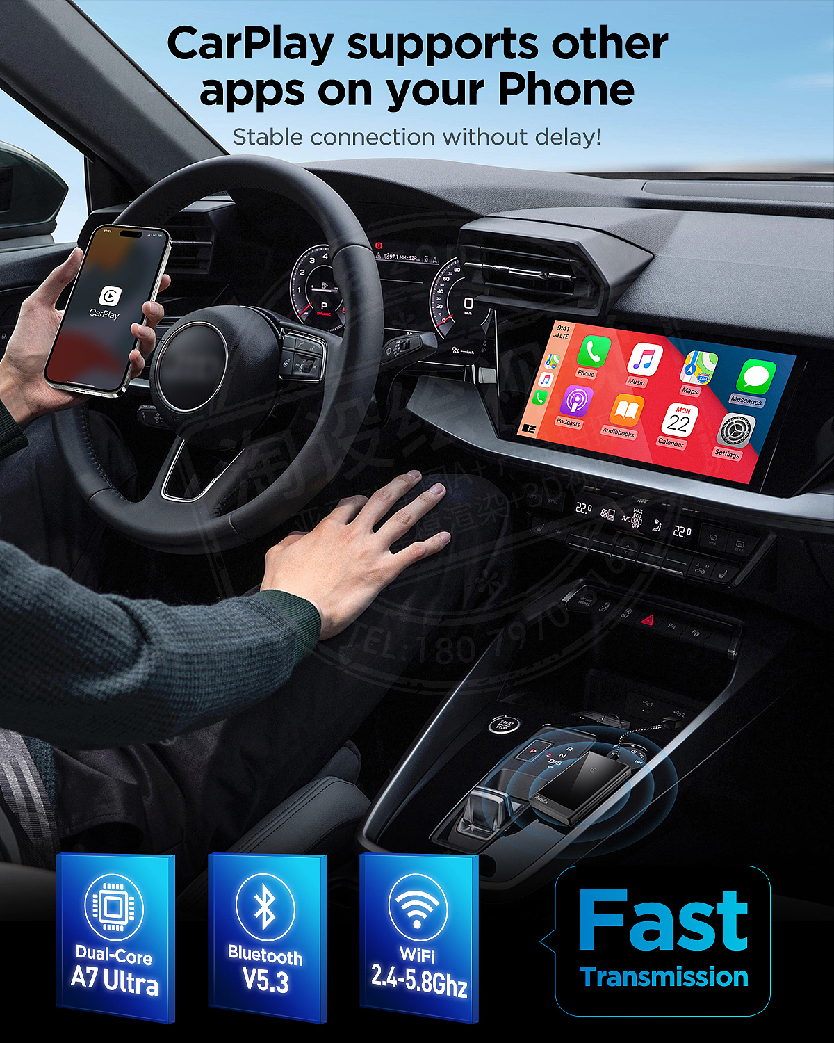 亚马逊主图A+详情页/Carplay无线适配器/汽车车载用品