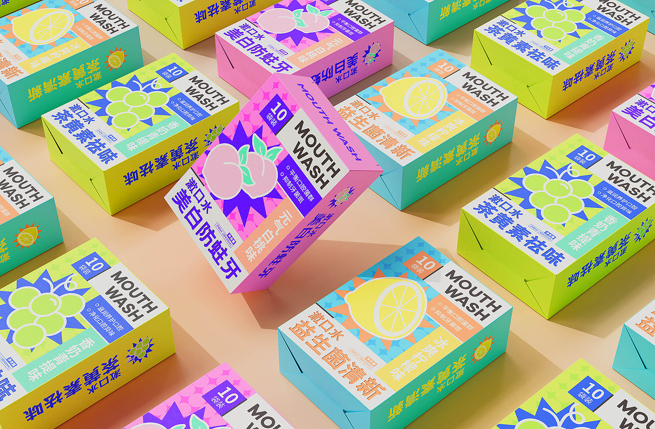 漱口水品牌包装设计 | 冰爽爆炸×果味一夏(图ZMzc1MTQ2NDM2) - 包装 - 站酷设计师芝士汉堡kiki原创素材 - 站酷ZCOOL