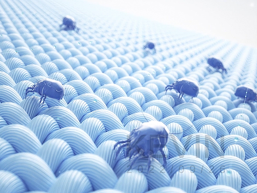 C4D产品案例布料纺织品杀菌防螨三维动画
