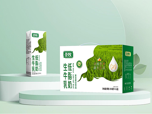 圣牧生牛乳低脂奶©快消品包装设计