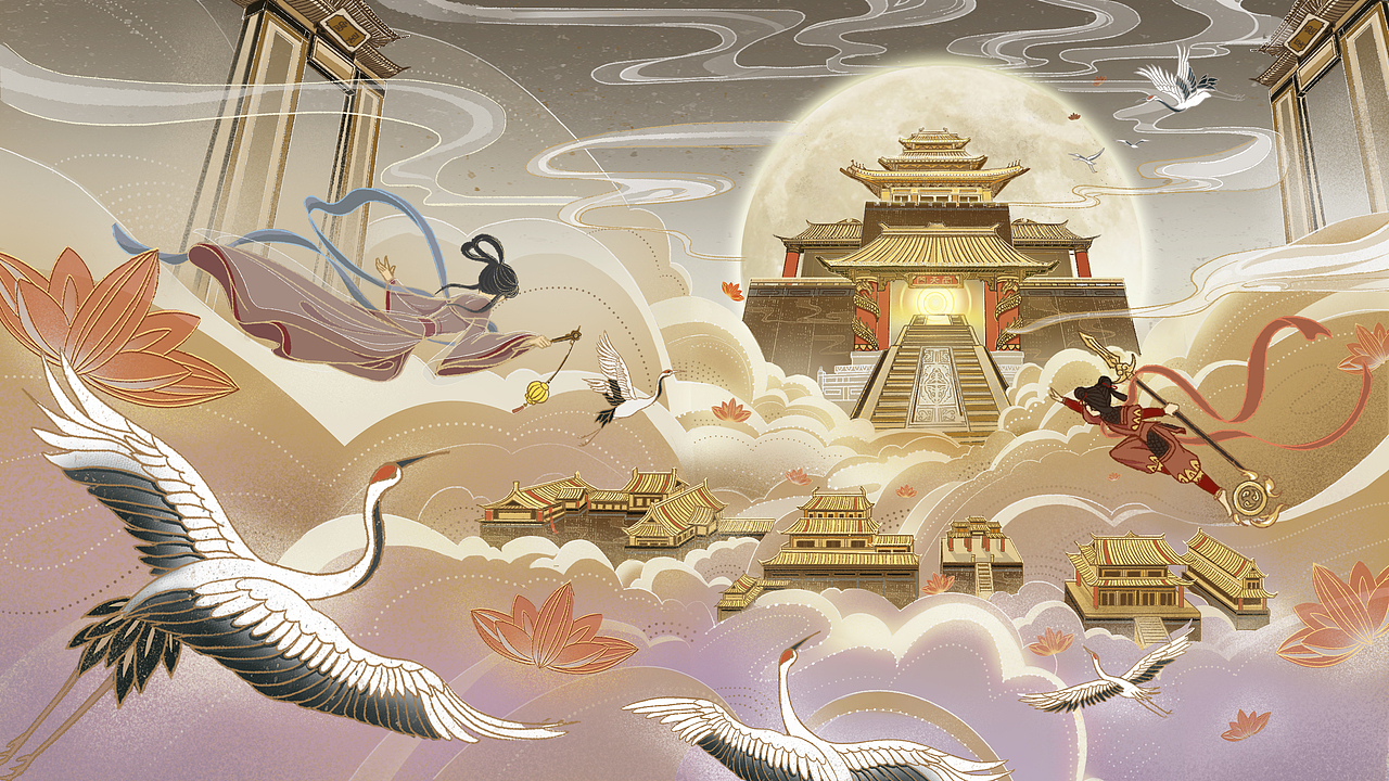问道 天宫（图ZMzc1MjQ2NzA4） - 商业插画 - 站酷设计师阿来LAI原创素材 - 站酷ZCOOL