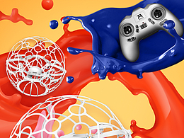 无人机足球卡通风详情页设计