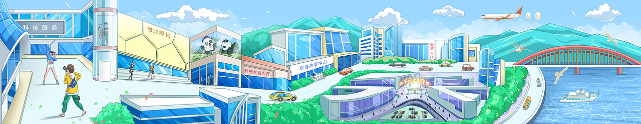 云上大学城（图ZMzc1MzE0ODg0） - 商业插画 - 站酷设计师345帅叔叔原创素材 - 站酷ZCOOL