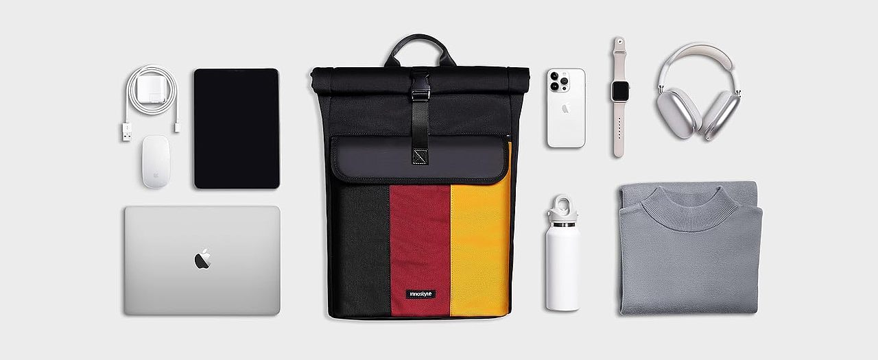 innostyle | 拼色休闲卷口背包