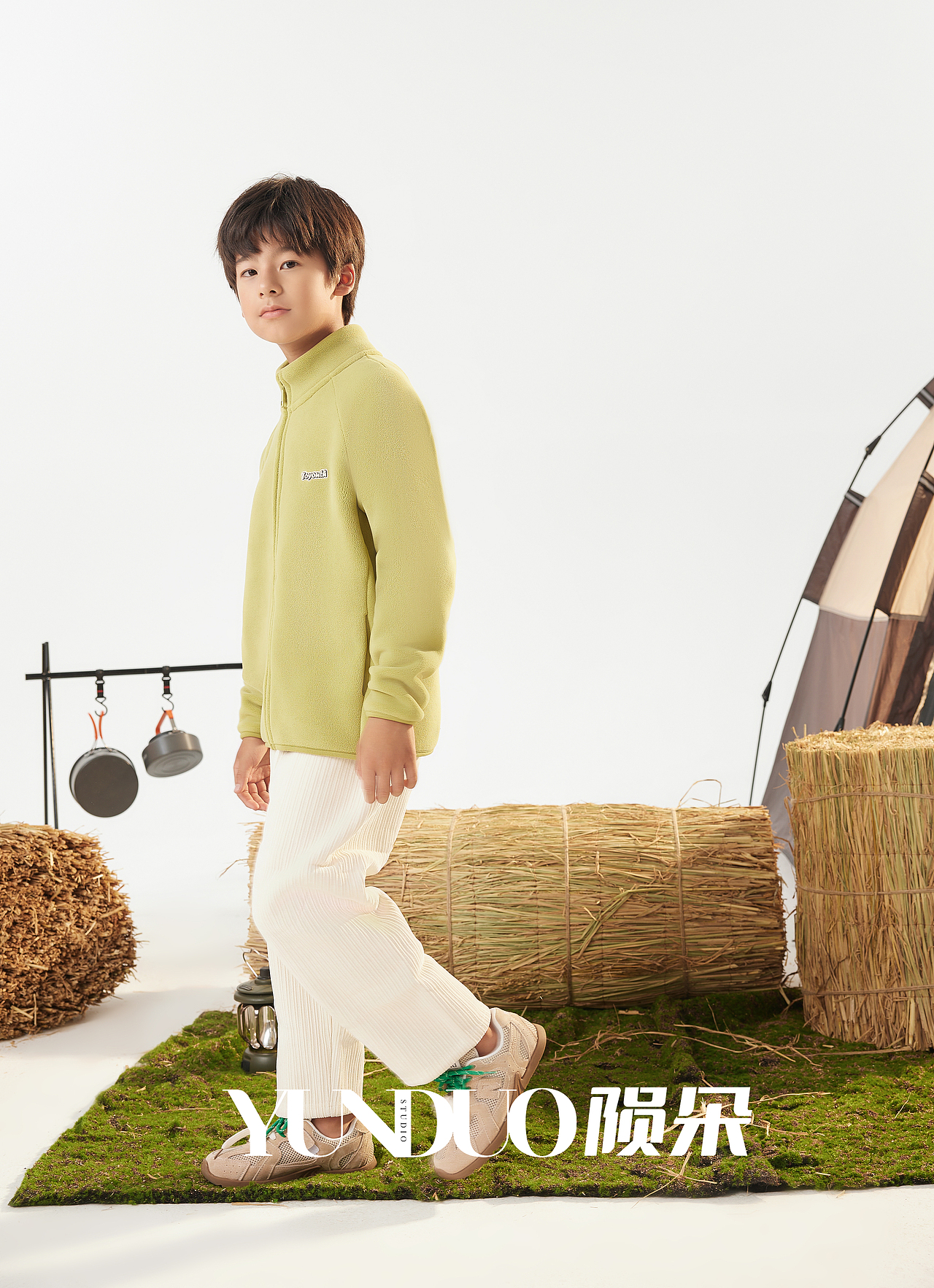 儿童抓绒衣 摇粒绒 户外保暖 舒适保暖外套拍摄案例