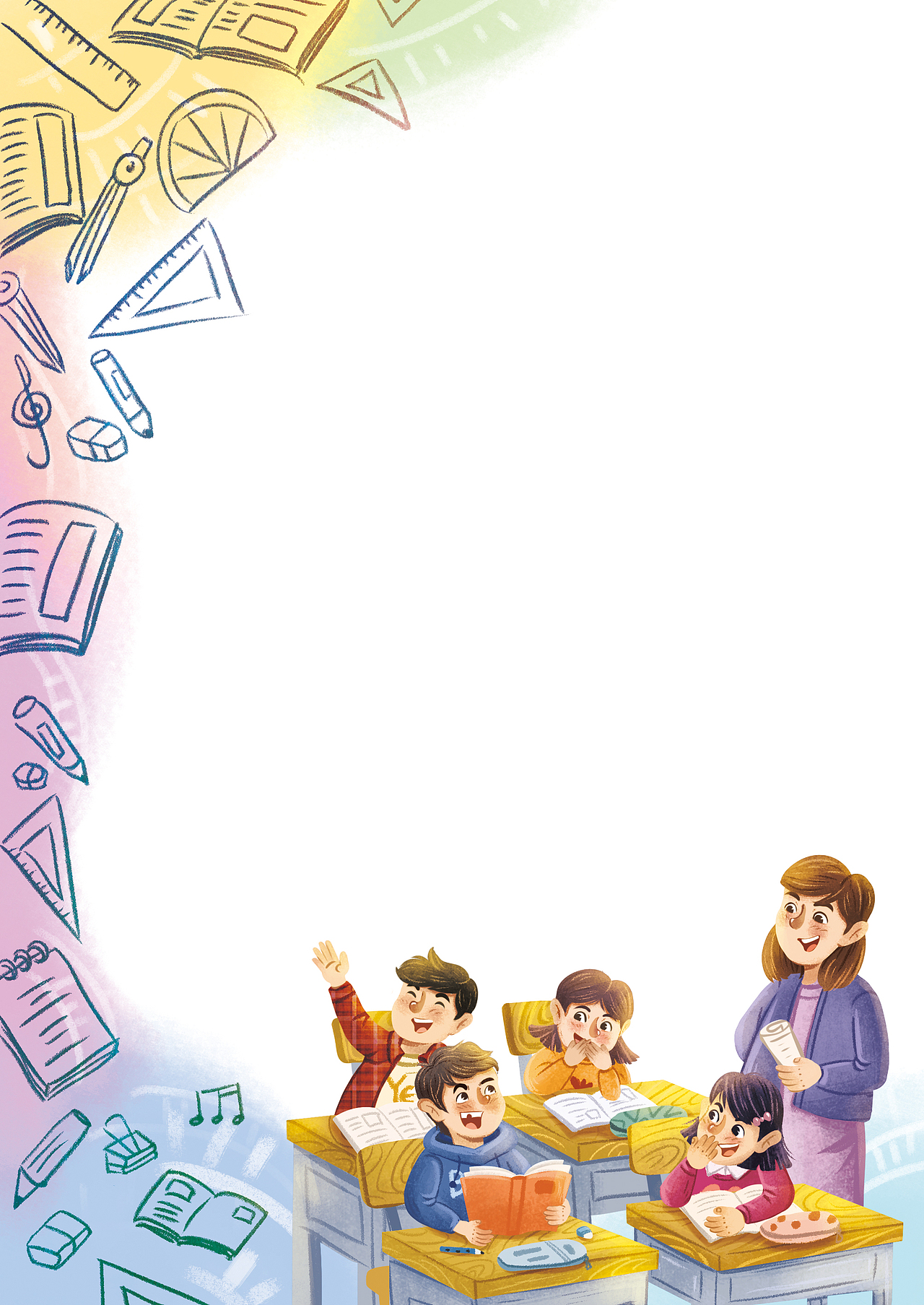 学生作文配图（图ZMzc1MzczMTE2） - 儿童插画 - 站酷设计师蘑菇月Jan原创素材 - 站酷ZCOOL