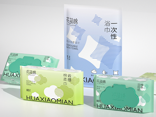 洗脸巾 湿巾系列包装设计 顶层包装设计