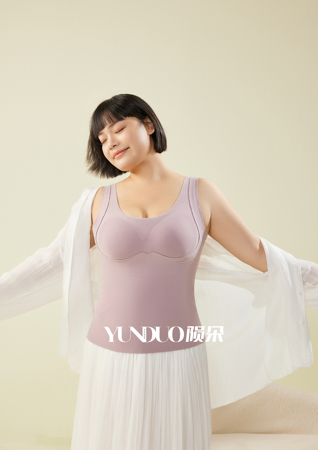 大码背心 舒适背心 舒适打底背心 聚拢背心拍摄案例