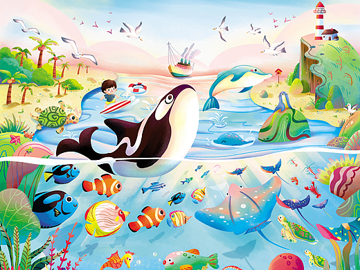 海洋动物拼图