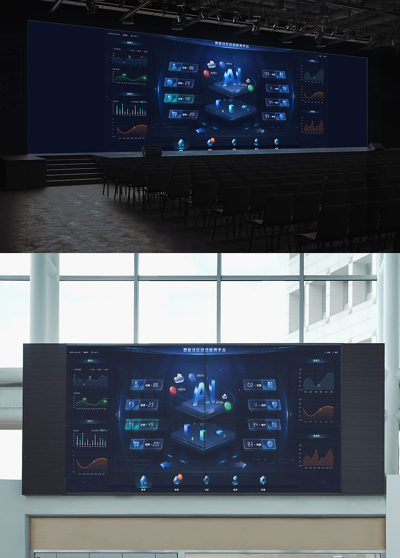 可视化AI大屏样机展示