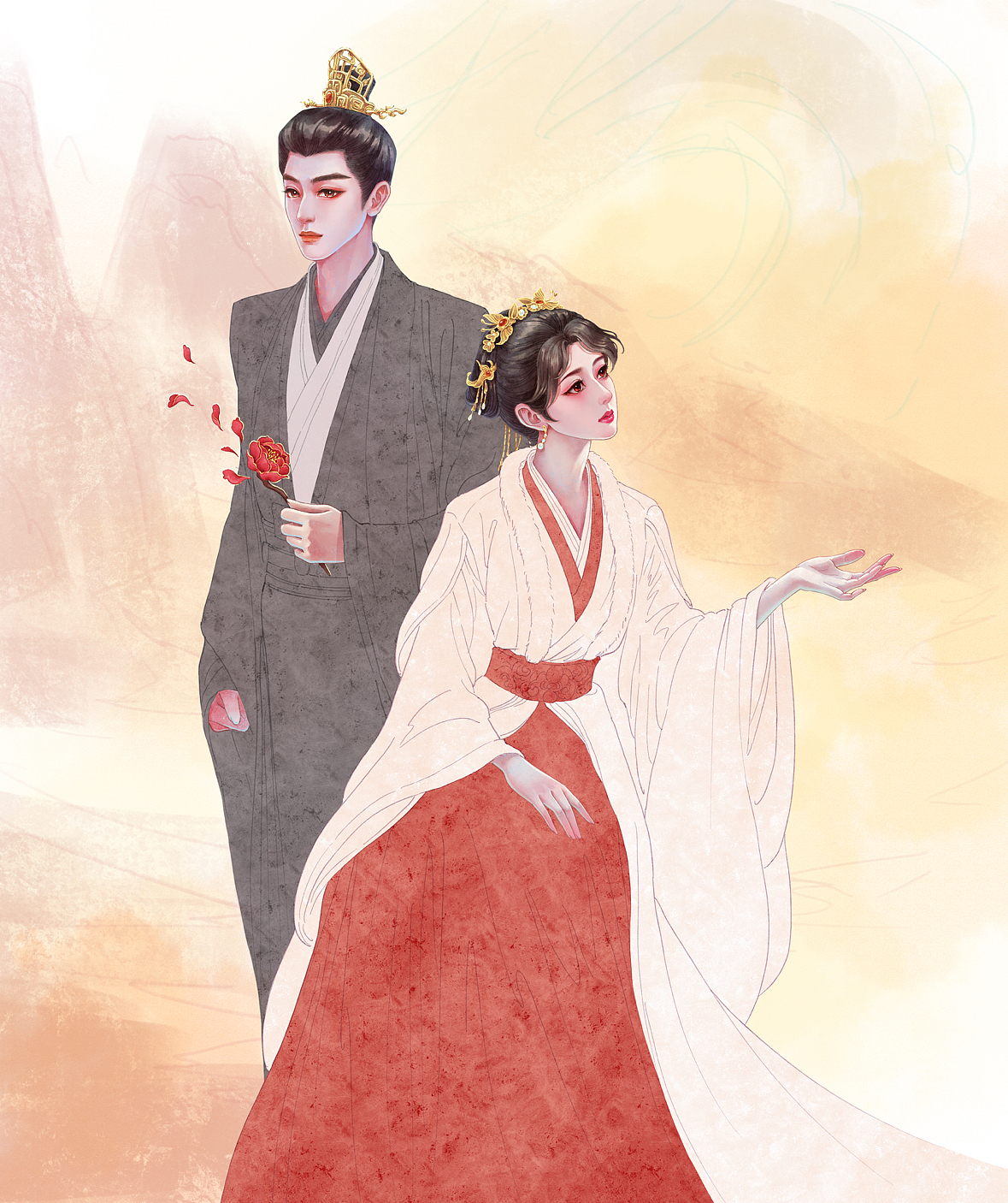 长相思人物CP|夭玹（图ZMzc1NDE0ODE2） - 商业插画 - 站酷设计师丹三尺原创素材 - 站酷ZCOOL