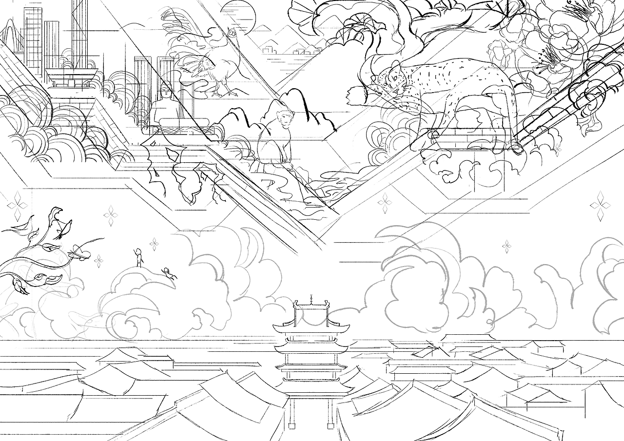 古韵新潮 和谐共生（图ZMzc1NDI3Njg0） - 商业插画 - 站酷设计师Z酒肆design原创素材 - 站酷ZCOOL
