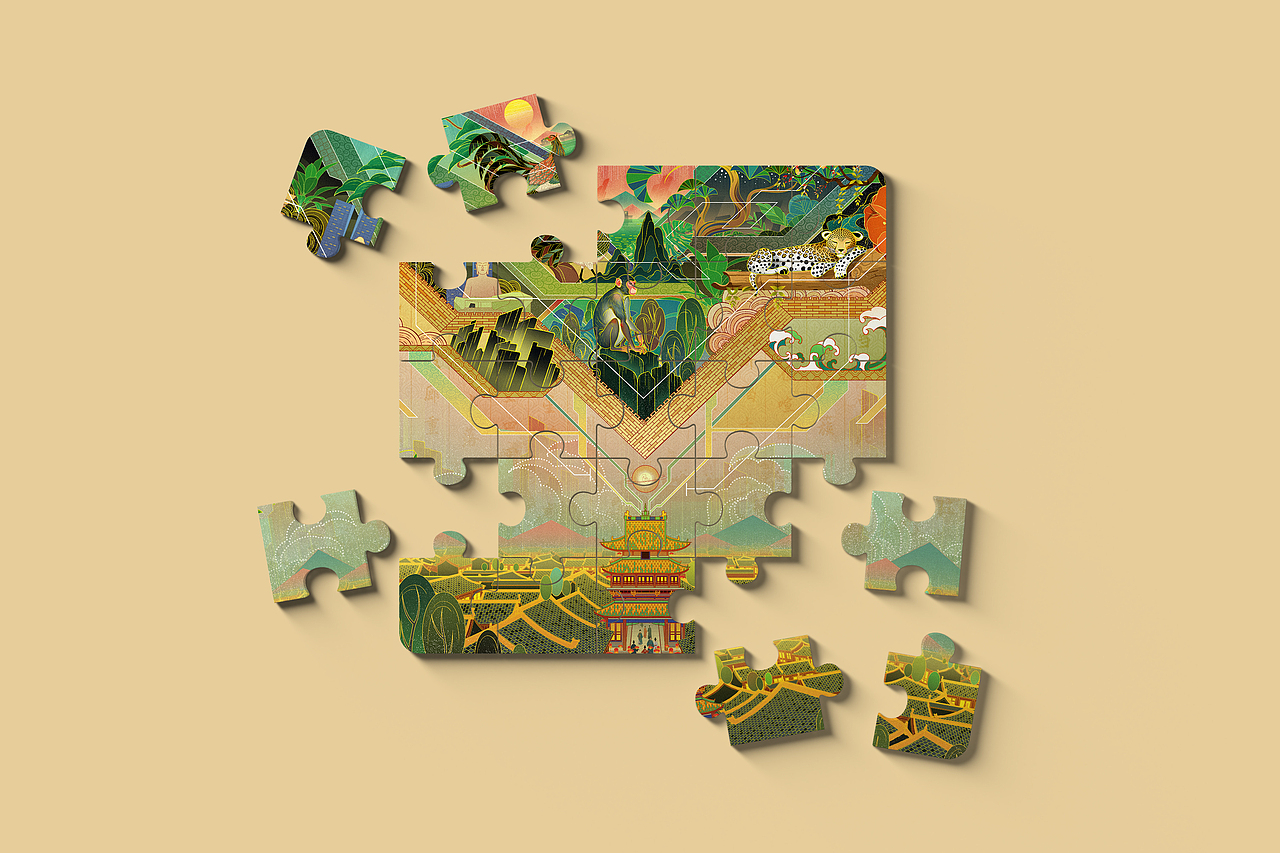 古韵新潮 和谐共生（图ZMzc1NDI3NzUy） - 商业插画 - 站酷设计师Z酒肆design原创素材 - 站酷ZCOOL