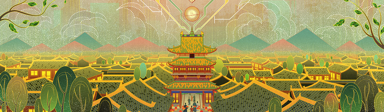古韵新潮 和谐共生（图ZMzc1NDI4MzY0） - 商业插画 - 站酷设计师Z酒肆design原创素材 - 站酷ZCOOL