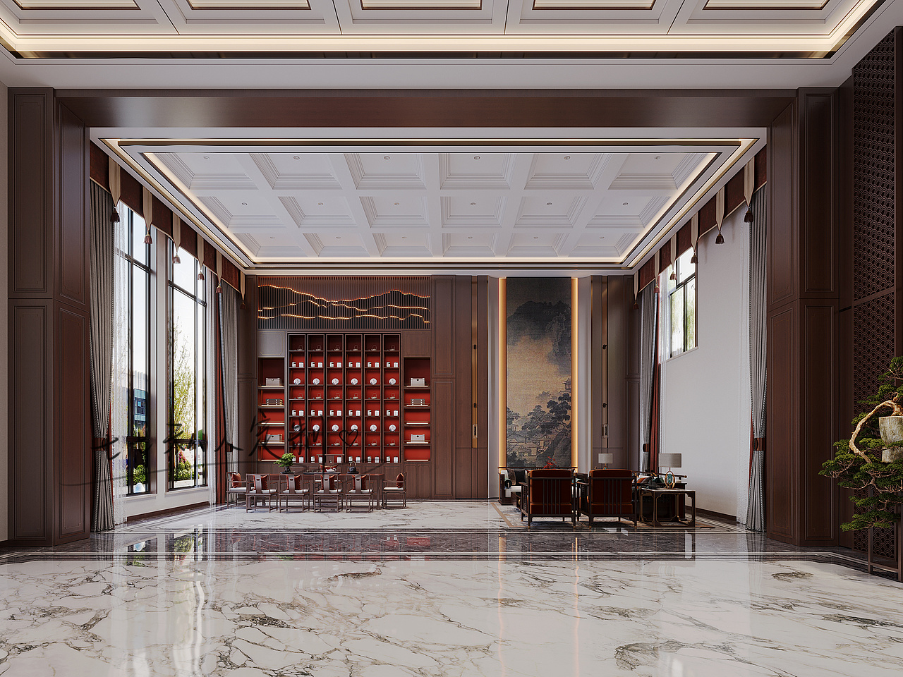 新中式别墅，自带“大片特效”的家！（图ZMzc1NDUyMTU2） - 家装设计 - 站酷设计师你的私人定制柒原创素材 - 站酷ZCOOL