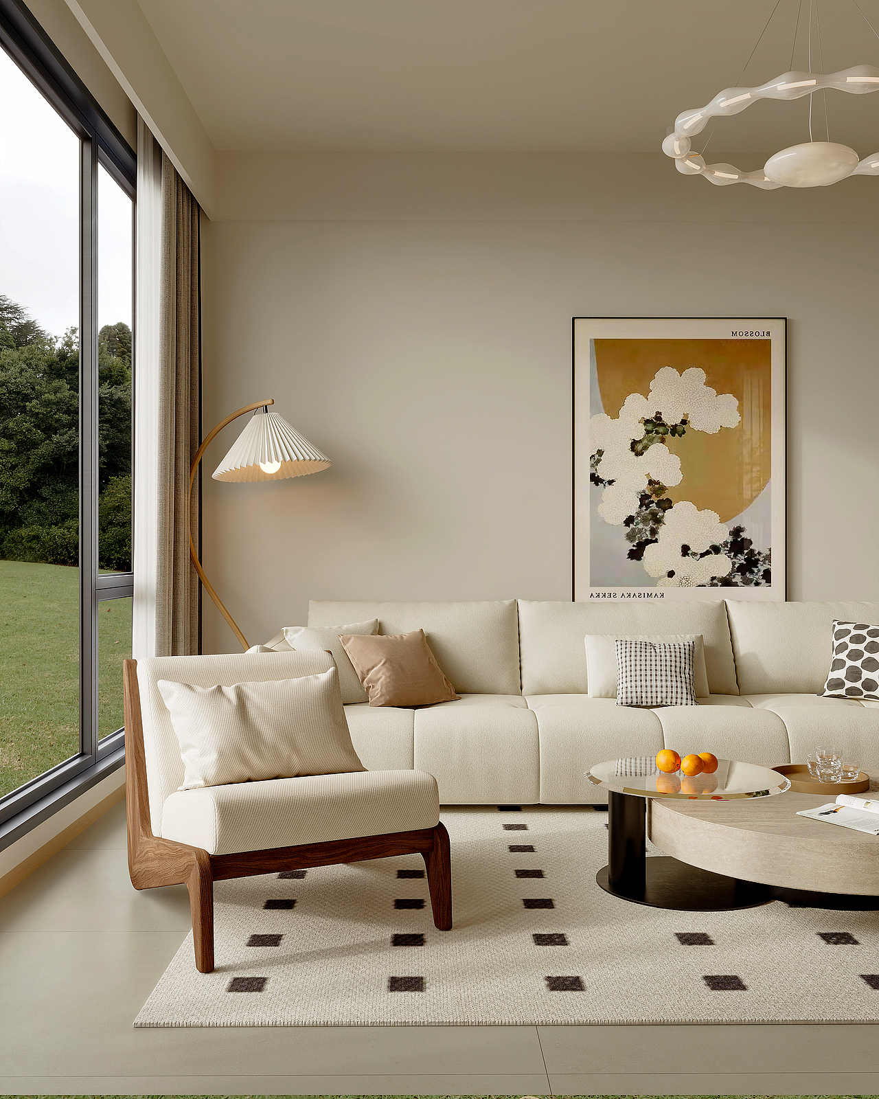 奶油风客餐厅（图ZMzc1NDU1Mjc2） - 家装设计 - 站酷设计师地平线室内效果图原创素材 - 站酷ZCOOL