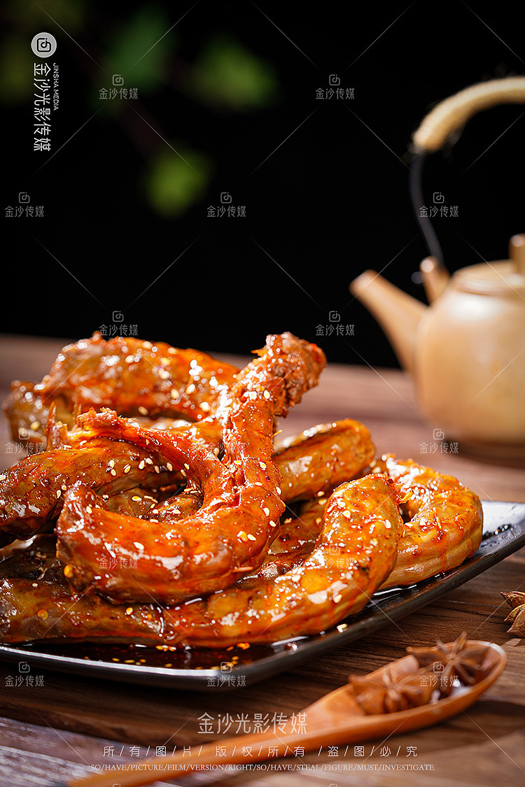 武汉美食拍摄｜菜品拍摄｜卤鸭脖子｜鸭头（图ZMzc1NDc2NDE2） - 产品摄影 - 站酷设计师武汉金沙光影传媒原创素材 - 站酷ZCOOL