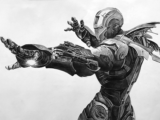 素描科技人物绘画