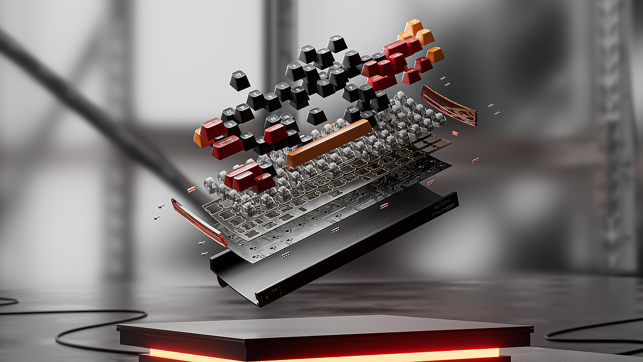 蓝牙机械键盘-三维动画